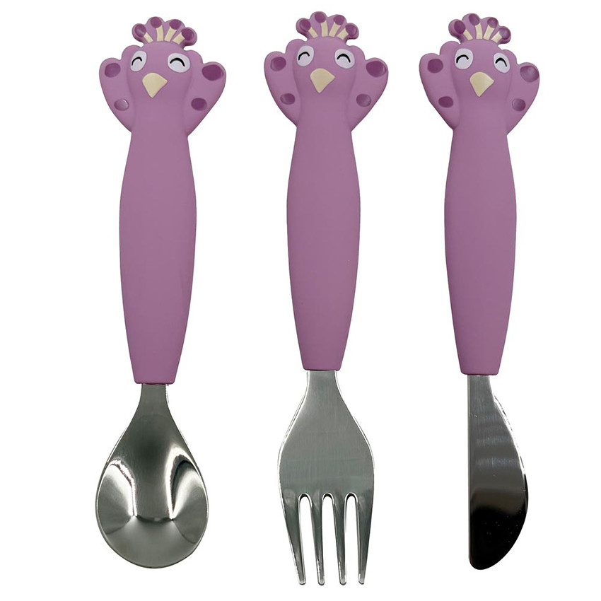 Lot de 3 couverts en silicone Mrs Peacock 