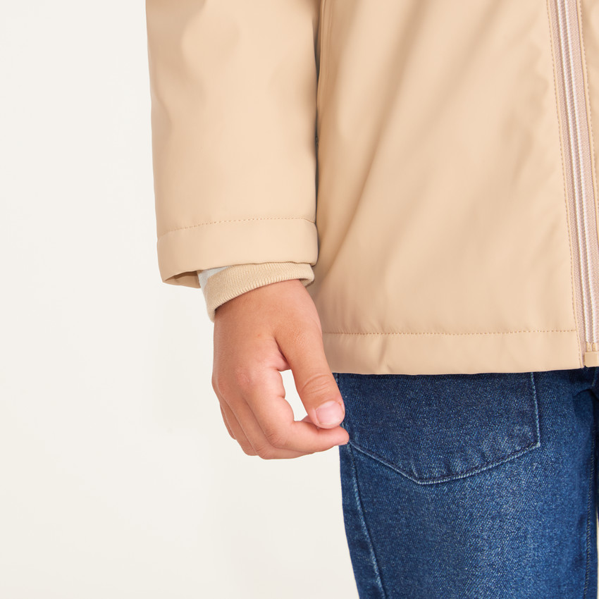 Parka gomme garçon doublée micropolaire avec capuche 