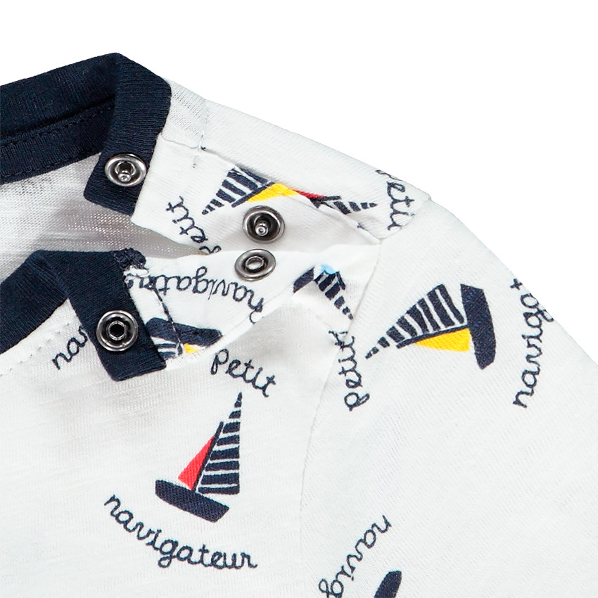 T-shirt manches courtes imprimé bateaux pour bébé garçon 