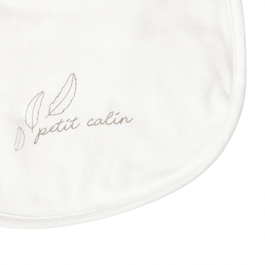 Lot de 2 bavoirs en coton motifs plumes pour bébé 