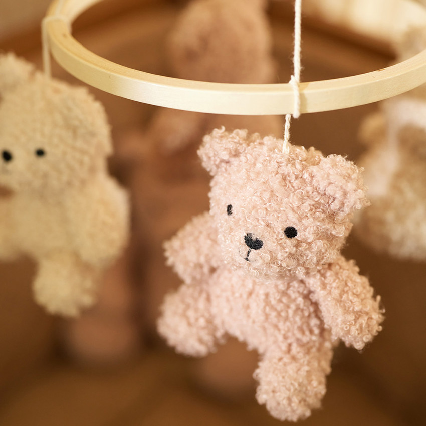 Mobile en bois Teddy Bear wild rose/naturel 