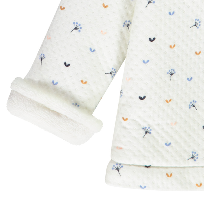 Veste à capuche en jersey matelassé imprimé fleuri pour bébé fille 