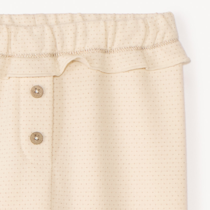 Caleçon long imprimé pois à volant pour bébé fille 