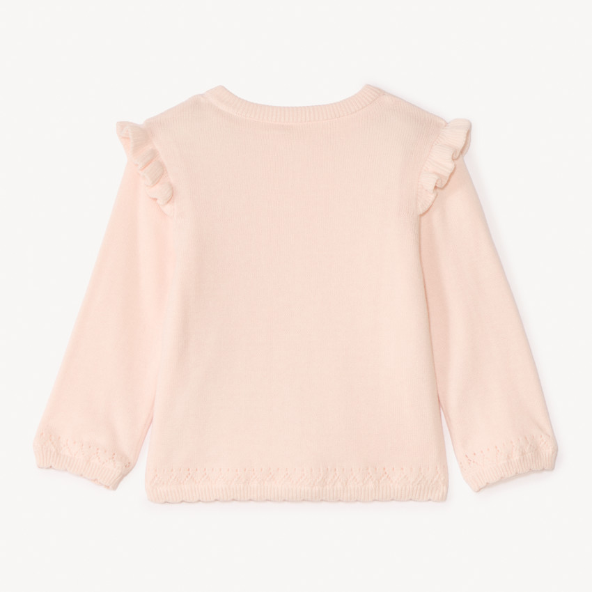Gilet en tricot brodé fleurs pour bébé fille 