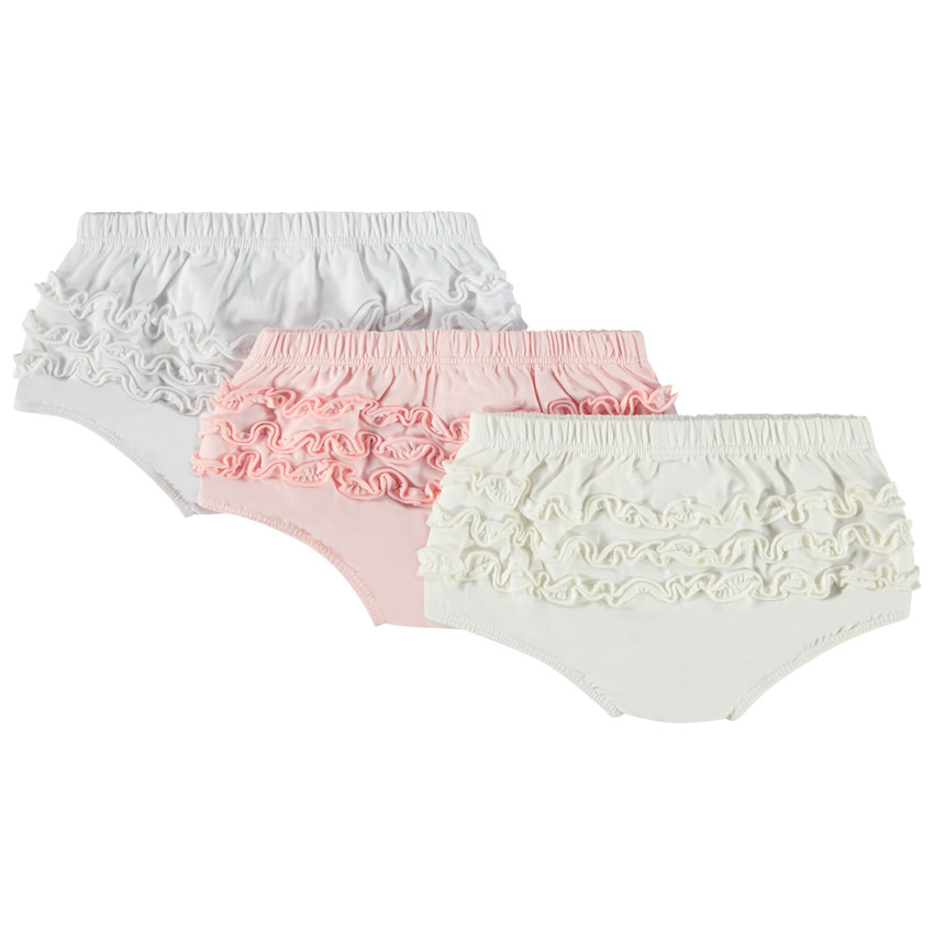 Lot de 3 culottes cache-couche volantées pour bébé fille 
