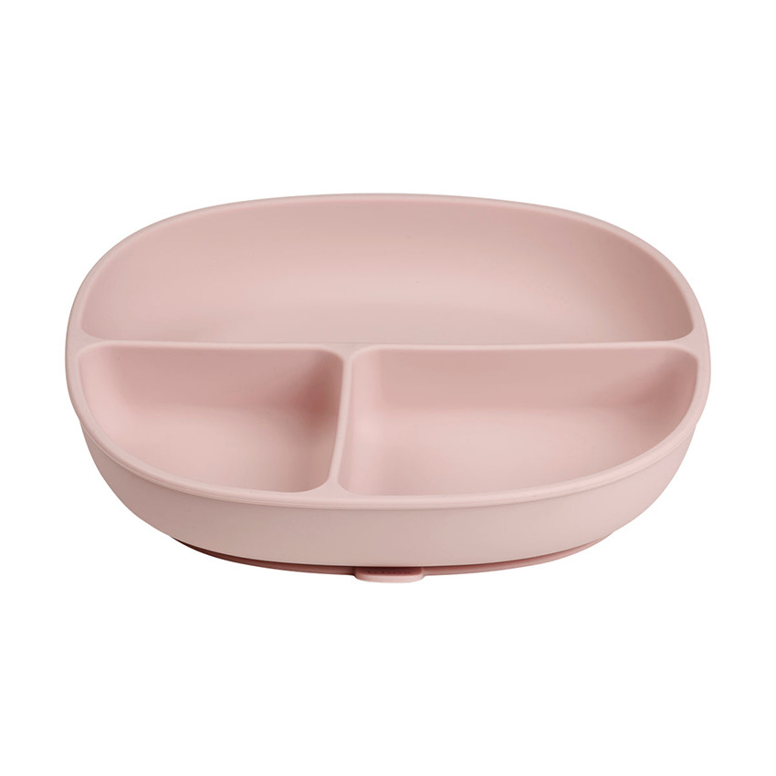 Assiettes avec ventouse et couvercle en silicone Blush 