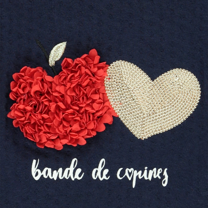 Sweat en molleton avec print fantaisie en relief et paillettes pour fille 