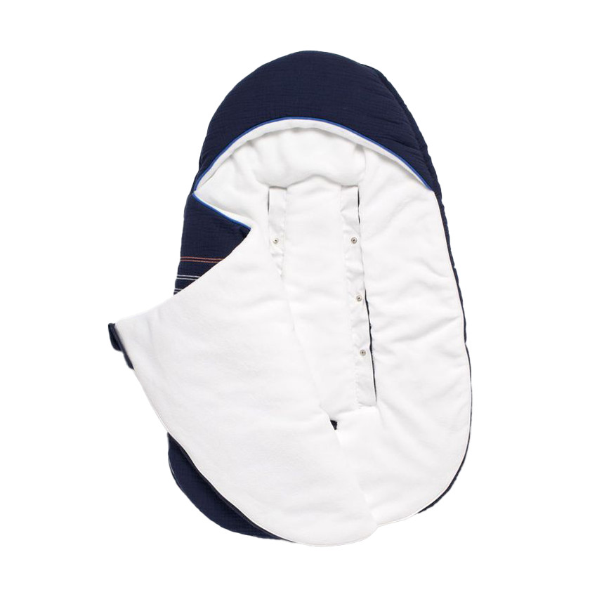 Nid d'ange hiver 5 attaches 0-3M Baby Sailor bleu marine 