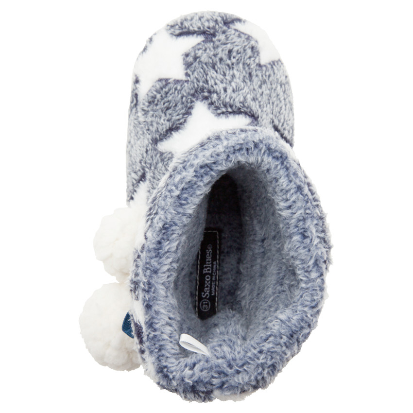 Chaussons forme bottes en sherpa entièrement fourrés avec pompons du 28 au 38 Main Chaussons forme bottes en sherpa entièrement fourrés avec pompons du 28 au 38