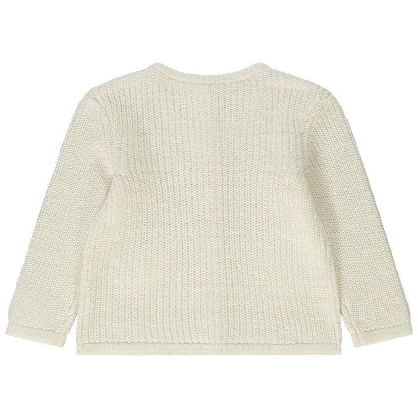 Gilet en tricot perlé poches cœurs pour bébé fille 