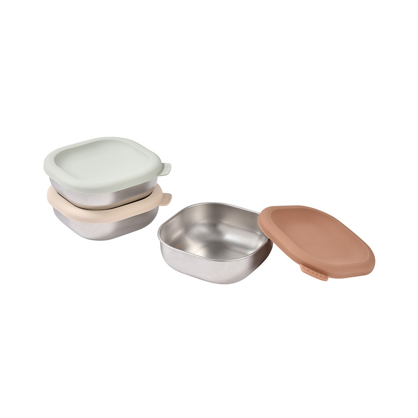 Set de 3 boîtes multi-usage en inox Natural 