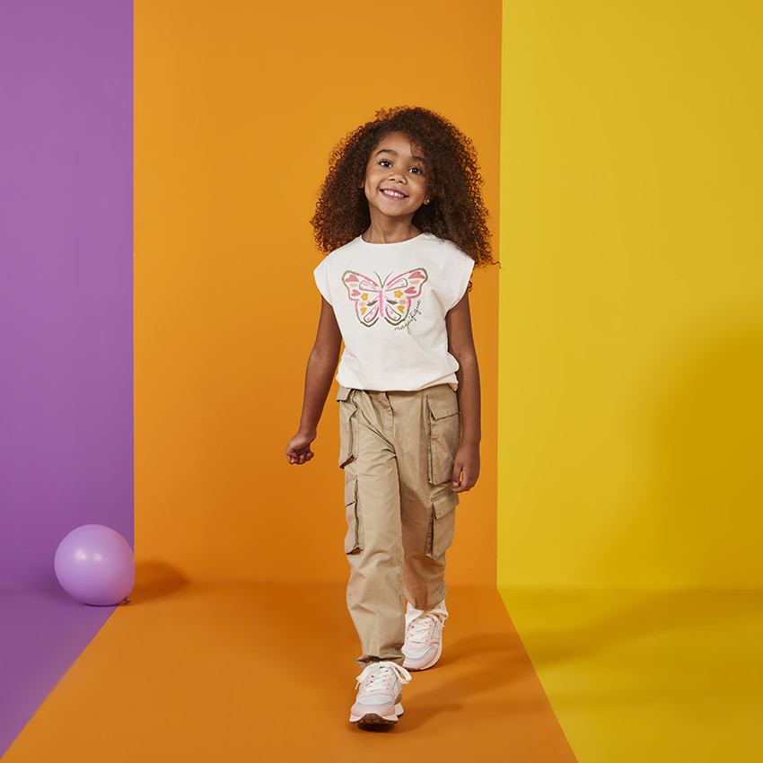 Pantalon cargo effet pince pour fille