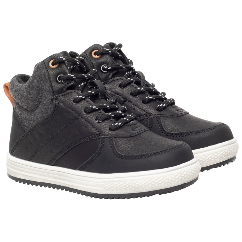 Bottillons à lacets avec col en tricot et semelle crantée pour garçon 