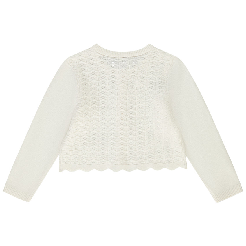 Gilet court en tricot ajour pour b b fille
