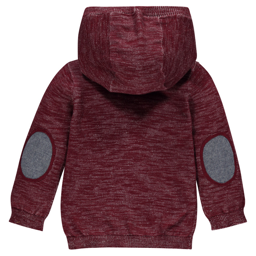 Pull à capuche en tricot avec badges patchés 