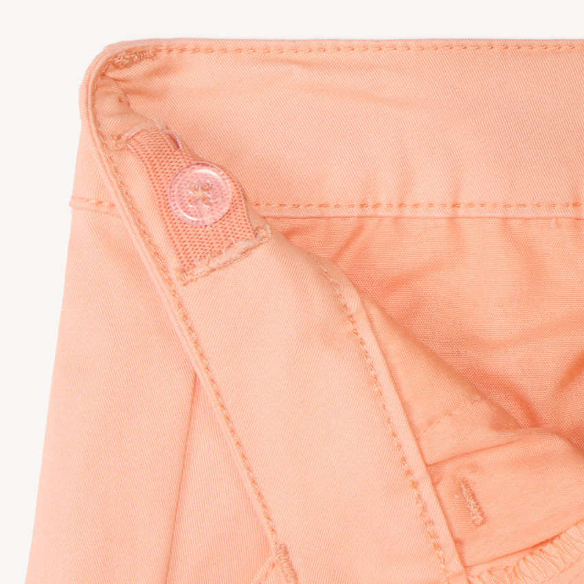 Short en twill uni effet pince pour fille 