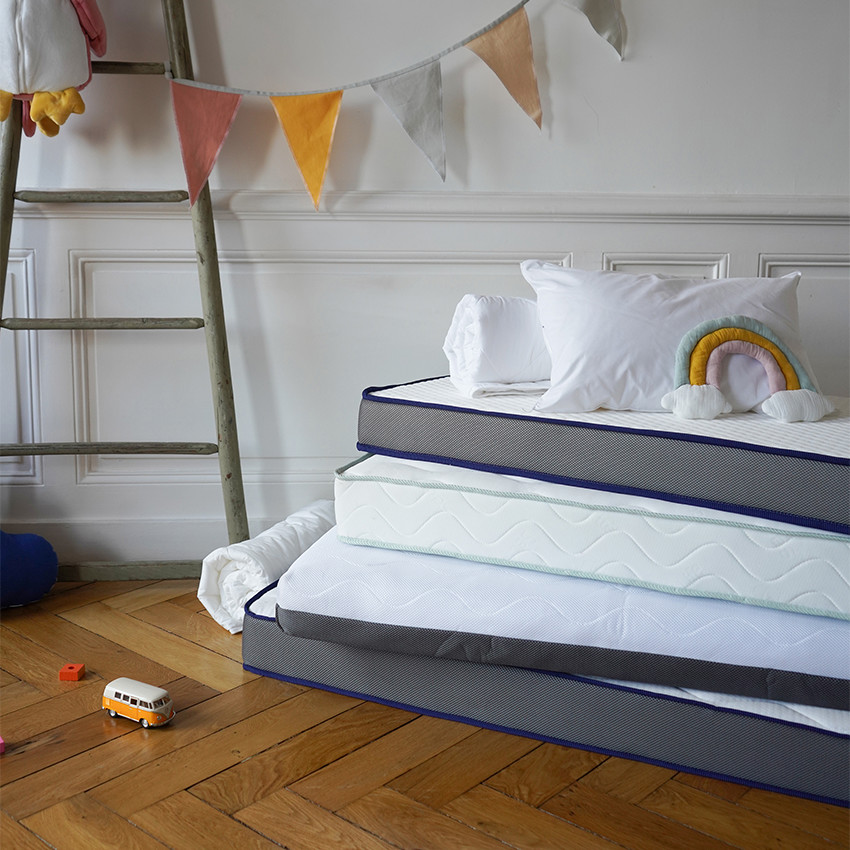 Matelas Dodolaine face été/face hiver déhoussable 70 x 140 cm 