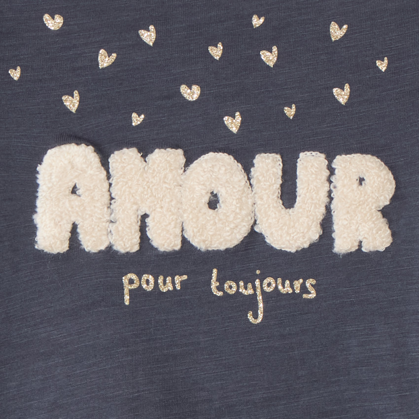 T-shirt manches longues à broderie bouclette pour bébé fille 