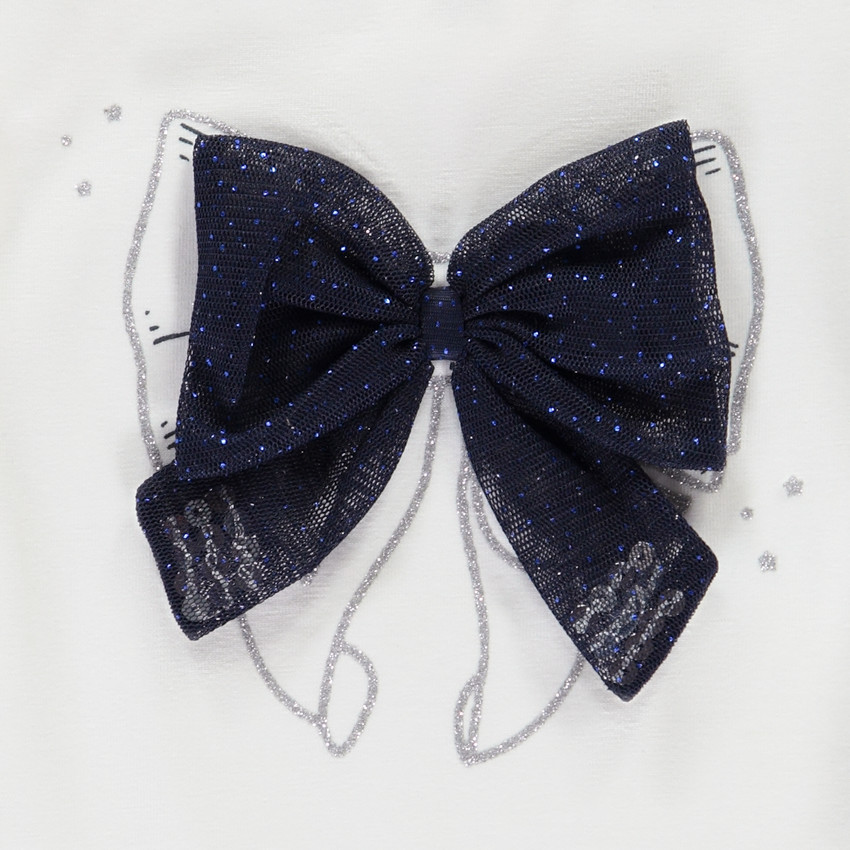 Sous-pull avec nœud en tulle pailleté pour bébé fille 
