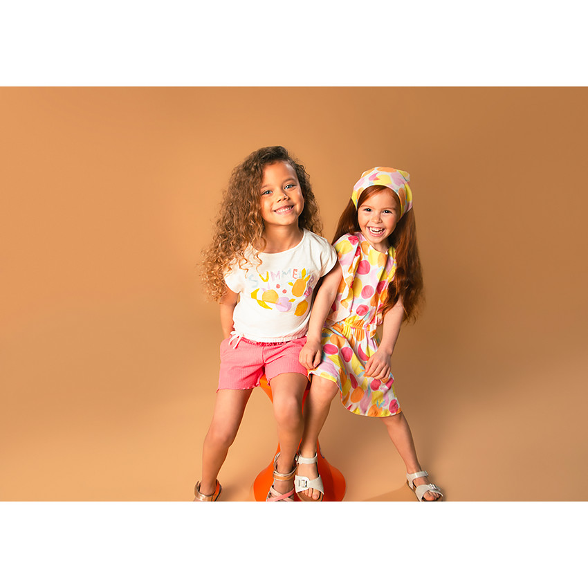 T-shirt forme boîte print fruits pour fille 