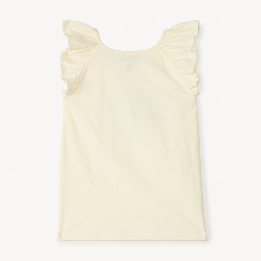 Débardeur manches fantaisie et fleurs en sequins pour fille 