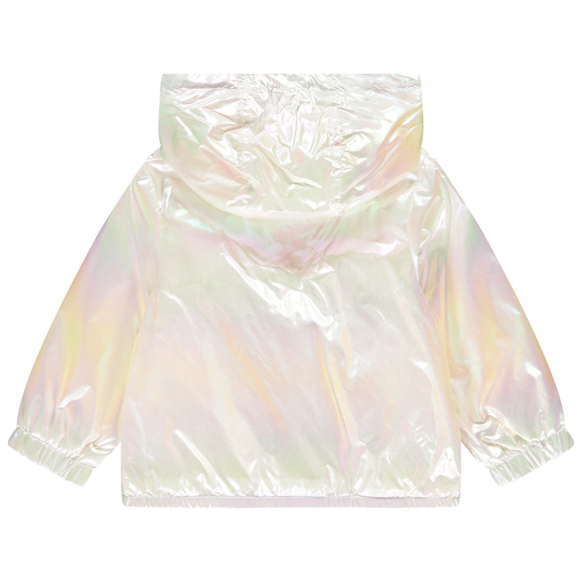 Coupe-vent iridescent à capuche pour bébé fille  