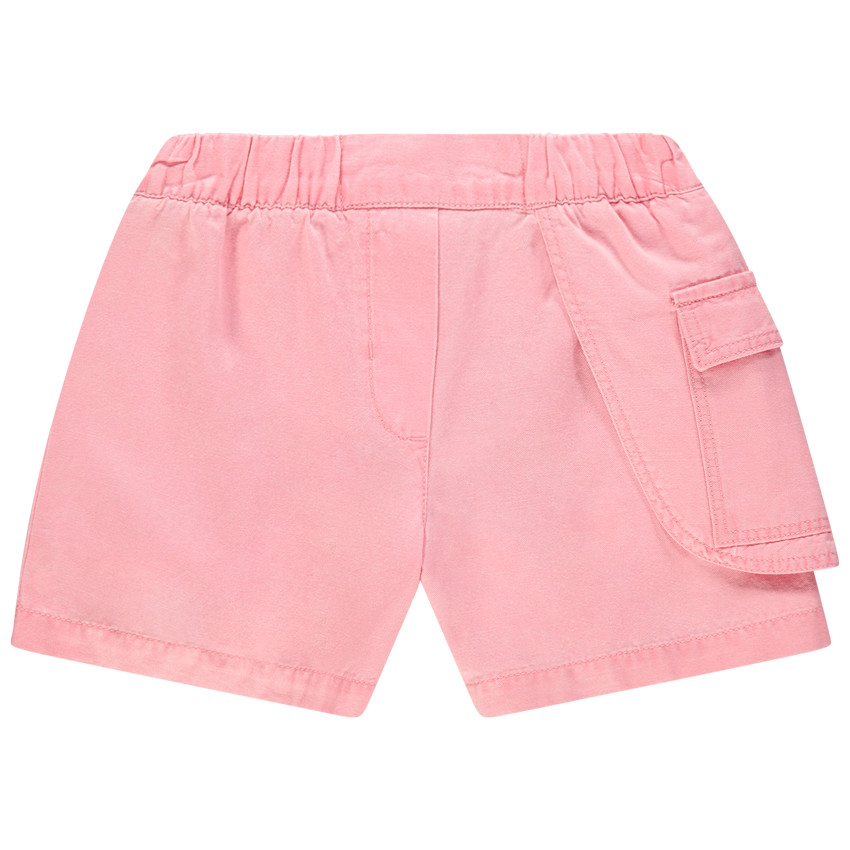 Short en twill à pan arrondi et poche 