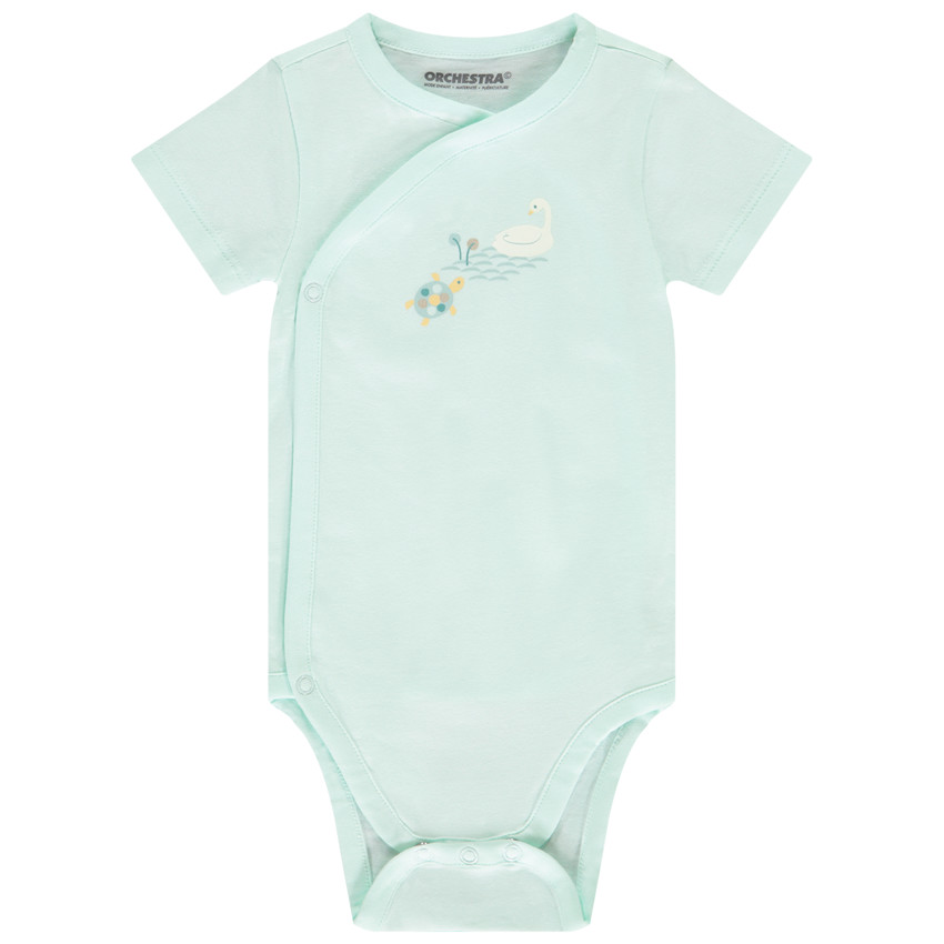 Lot de 5 bodies manches courtes motifs tortues pour bébé fille avec ouvertures différentes selon l'âge 