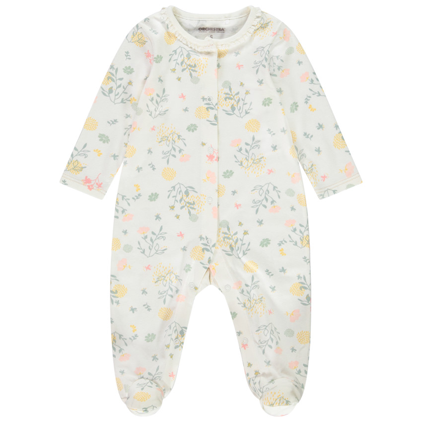 Dors-bien en jersey imprimé fleuri pour bébé fille 