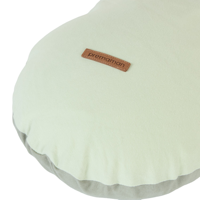 Coussin d'allaitement bicolore vert  
