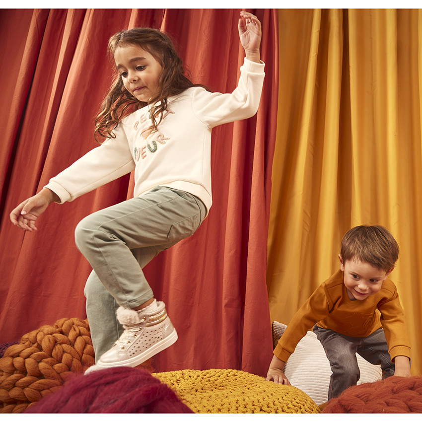 Sweat en molleton patchs bouclettes pour bébé fille 