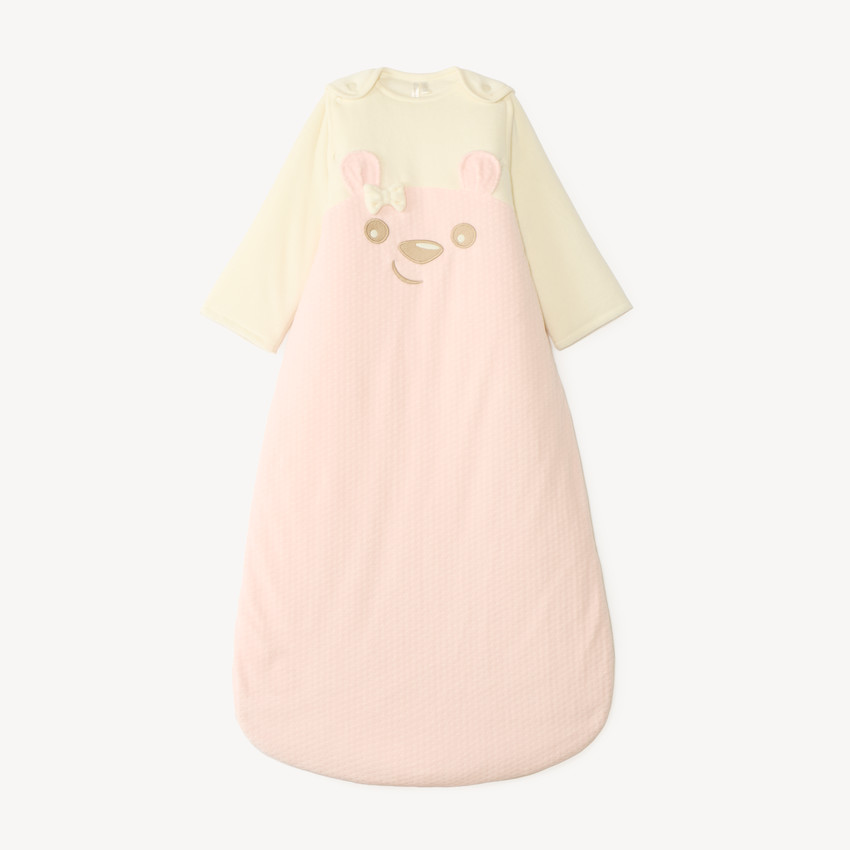 Gigoteuse en velours avec manches amovibles broderie ourson TOG 3 pour bébé fille