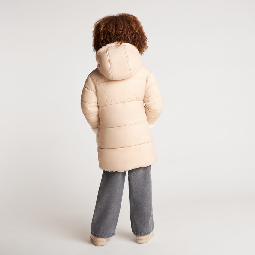 Doudoune longue réversible à capuche fille 