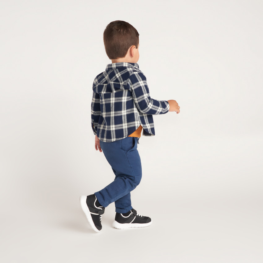Chemise manches longues bébé garçon en flanelle à carreaux 
