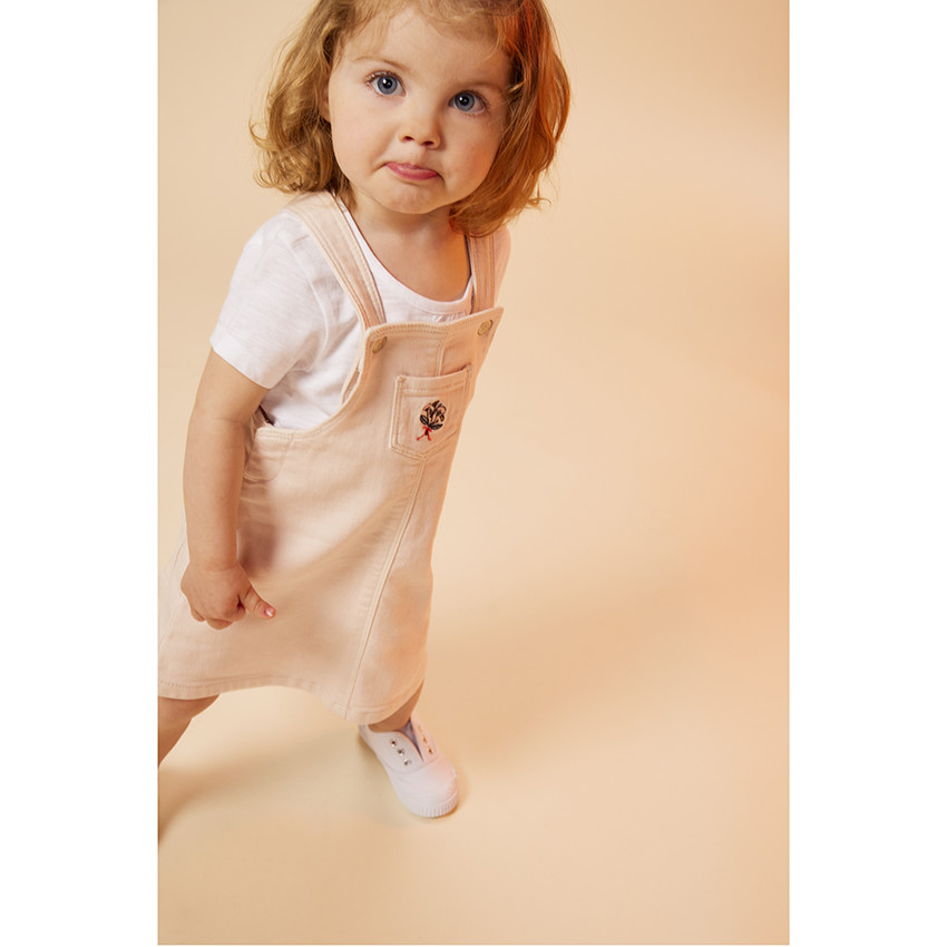 Robe en denim avec broderies fleurs pour bébé fille 