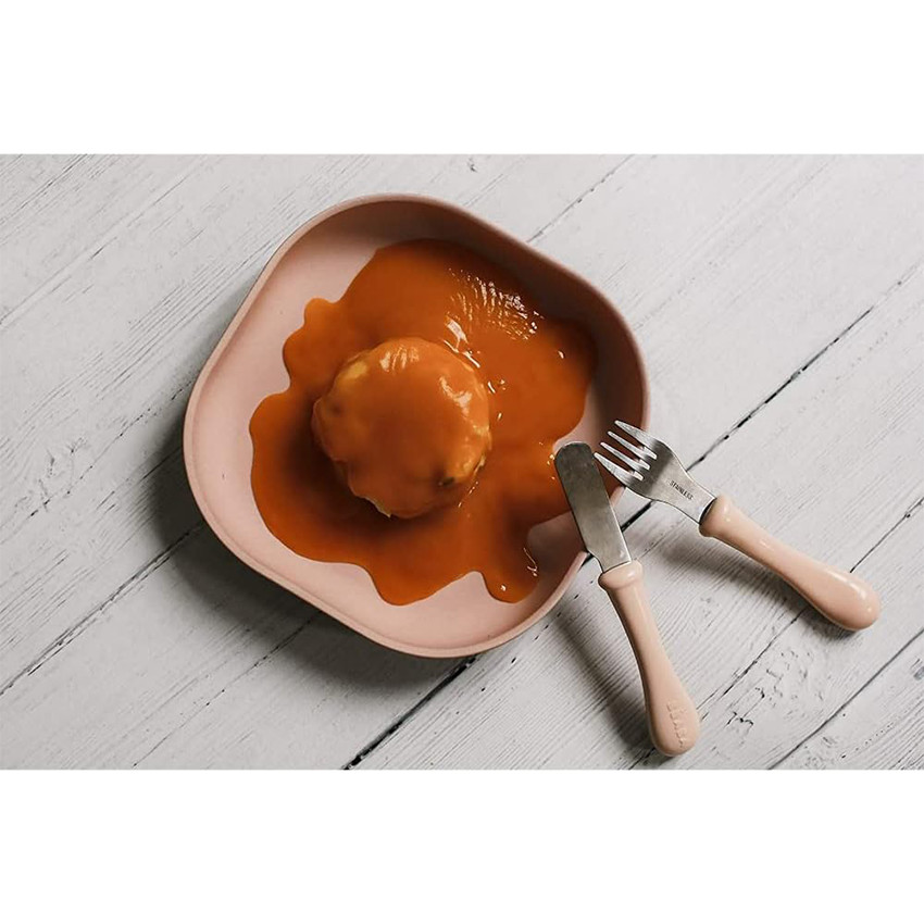 Assiette en silicone avec ventouse Rose - Rose (Béaba) - Image 2