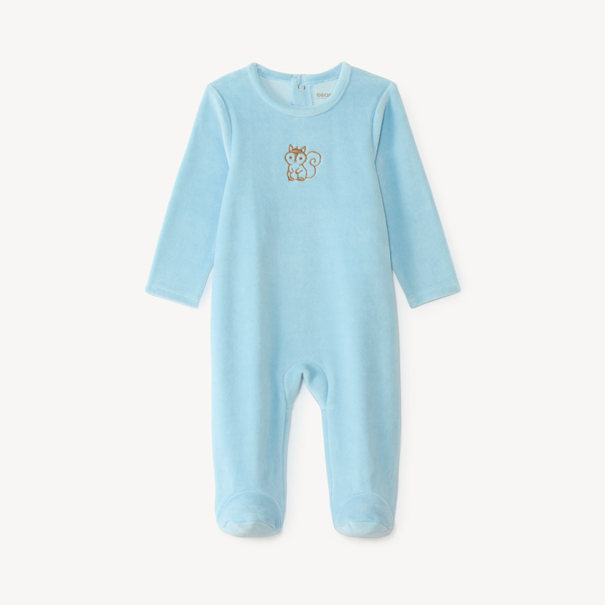 Dors bien en velours bébé garçon broderie fantaisie
