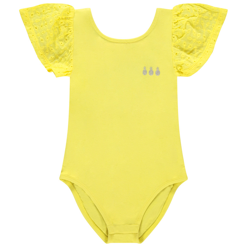 Body à manches courtes en broderie anglaise print ananas 