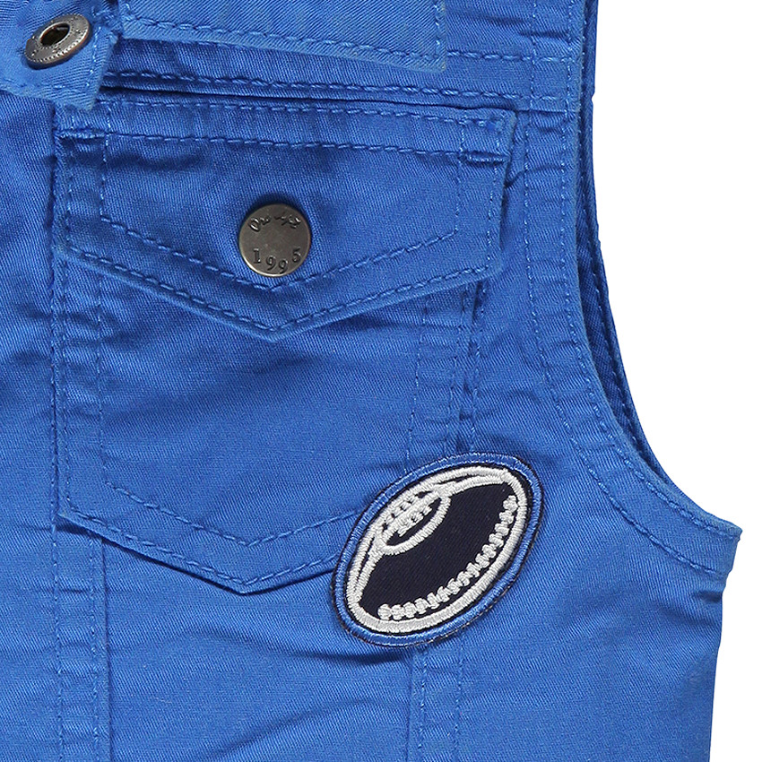 Veste en toile sans manches avec patch ballon de football américain 