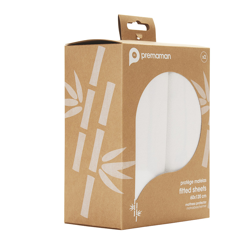 Lot de 2 alèses en viscose pour cododo 50 x 90 cm - Blanc (Prémaman) - Image 3