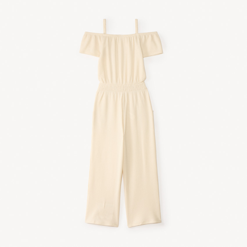 Combinaison épaules dénudées broderie cœur pour fille 