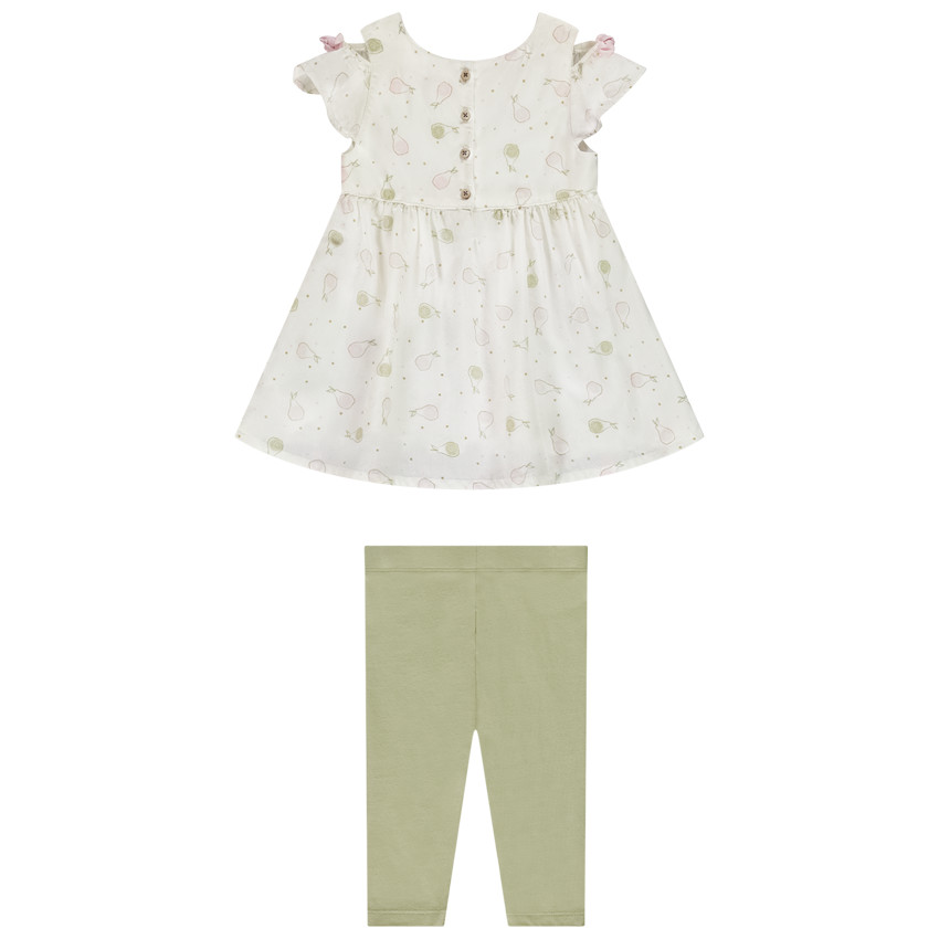 Ensemble 2 pièces imprimé poires pour bébé fille 