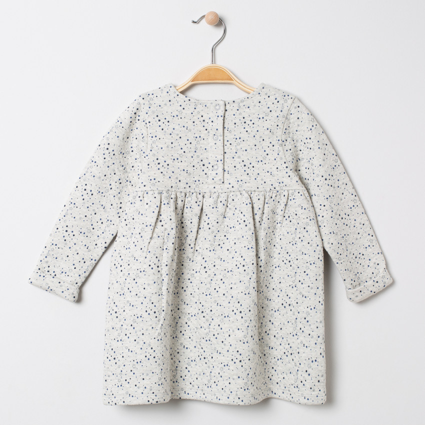 Robe manches longues imprimée all-over à noeuds 