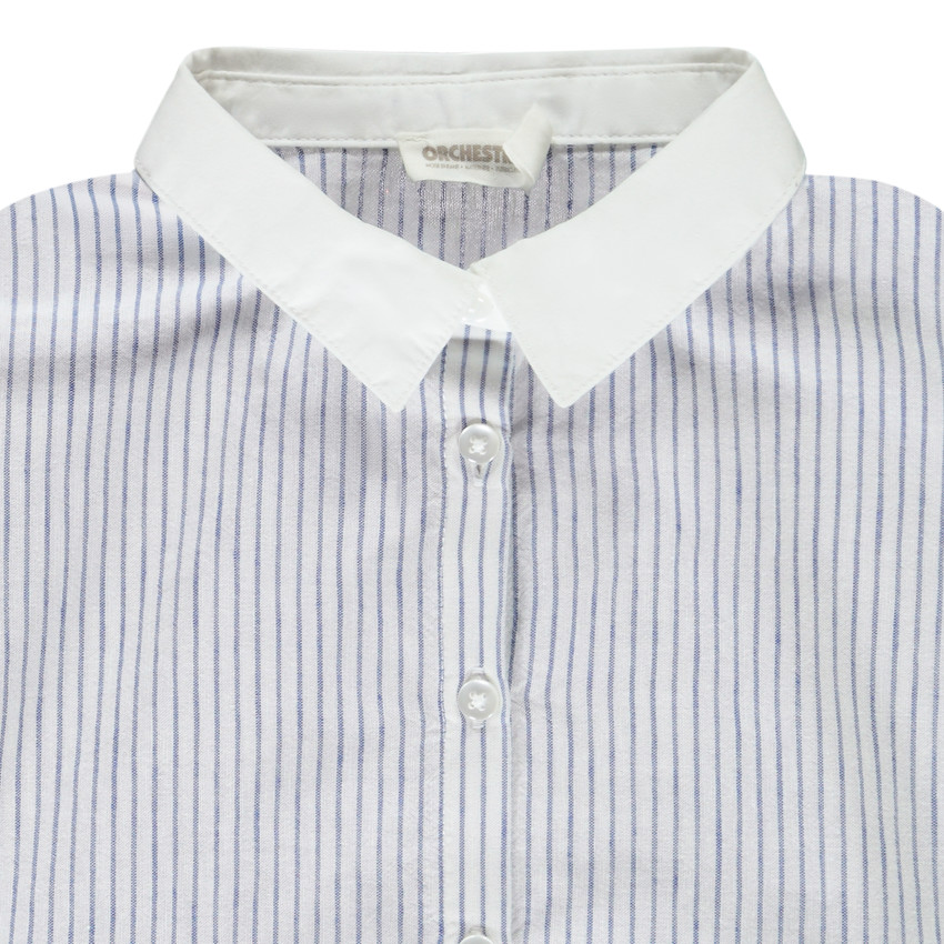 Chemisier manches courtes rayé à nouer pour fille 