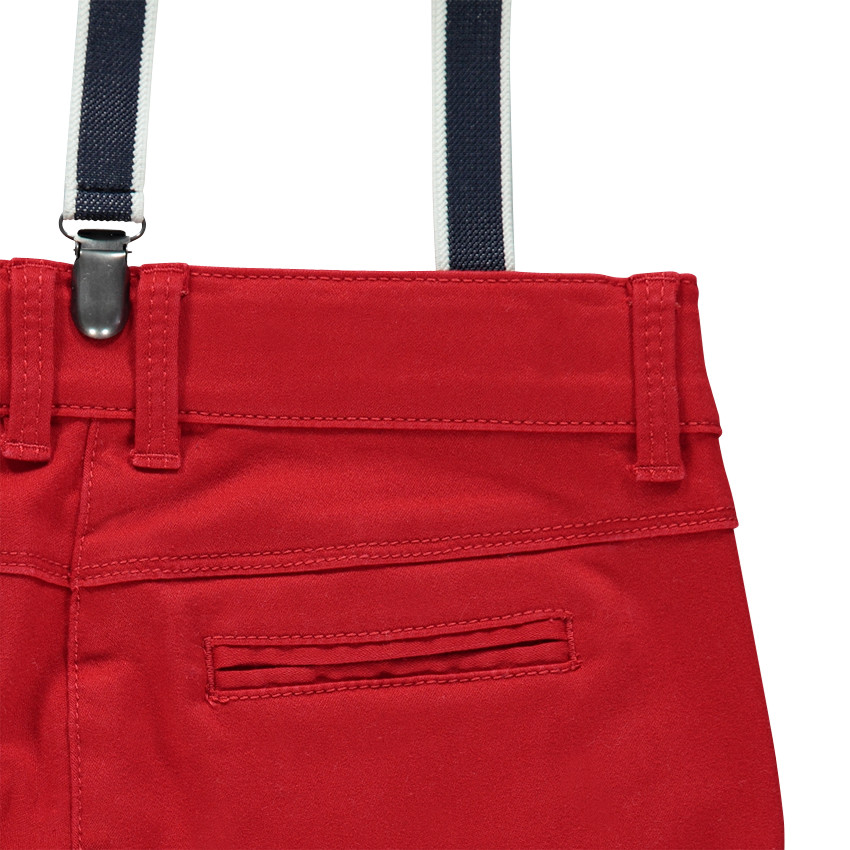 Junior - Pantalon 7/8ème en twill avec bretelles élastiques amovibles 