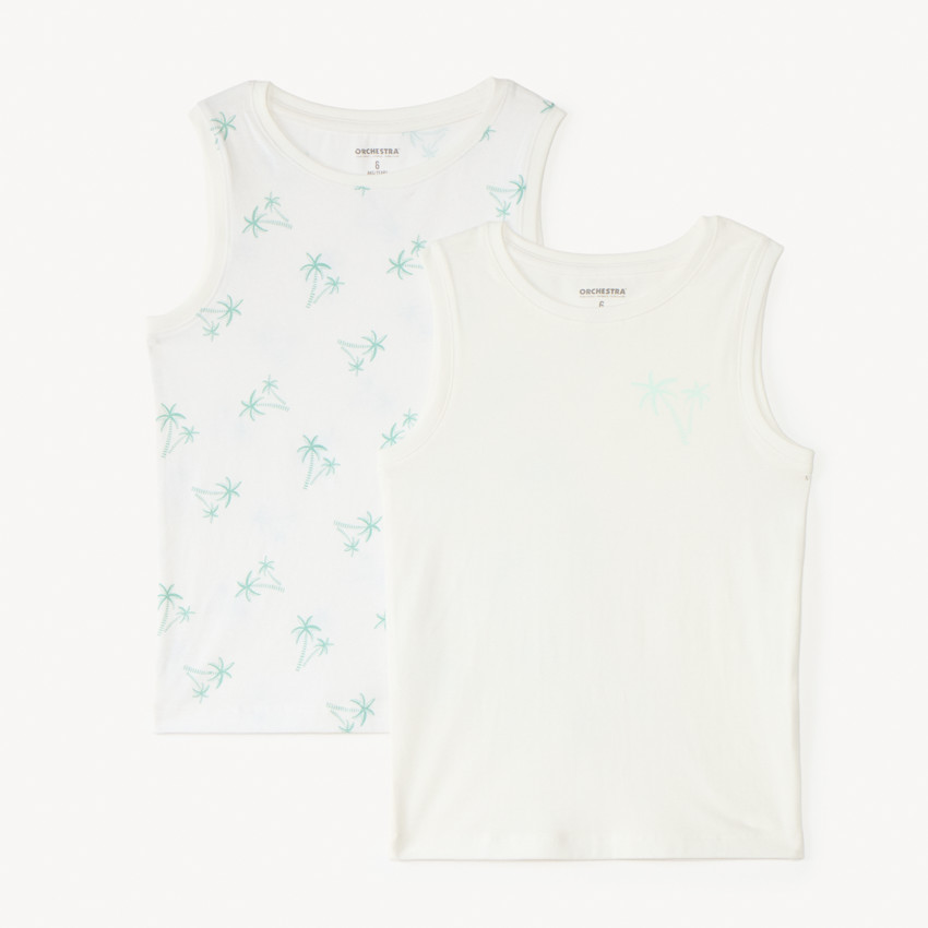 Lot de 2 maillots de corps motifs palmier pour garçon
