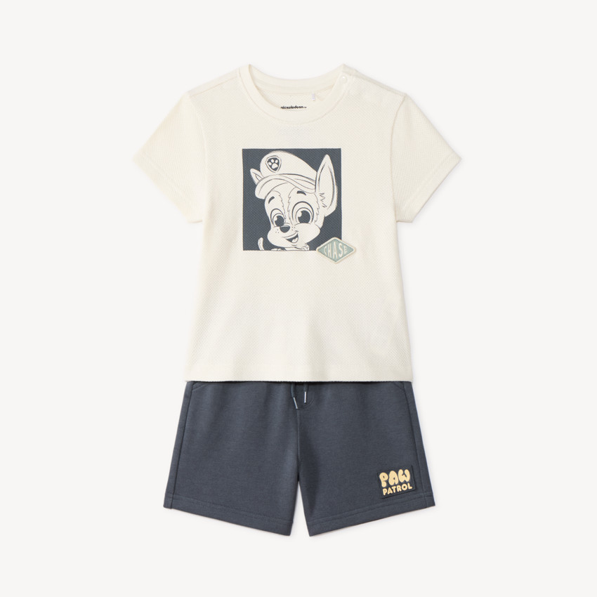 Ensemble 2 pièces t-shirt + short de la Pat' Patrouille pour bébé garçon 