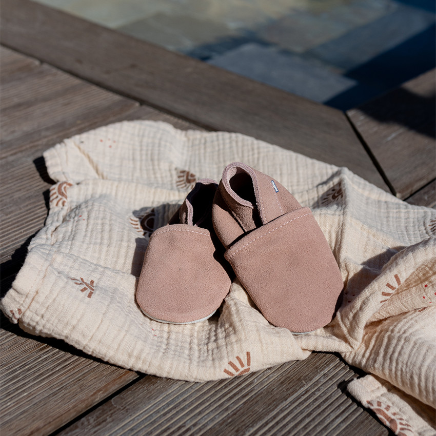 Chaussons souples 6-12M en suède Babysoft antique 