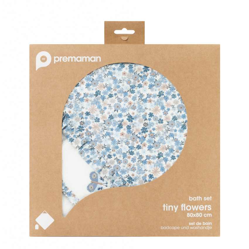 Set de bain cape de bain + gant de toilette Tiny Flowers 