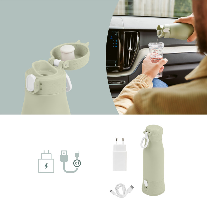 Chauffe-biberon nomade Moov and Feed vert sauge  